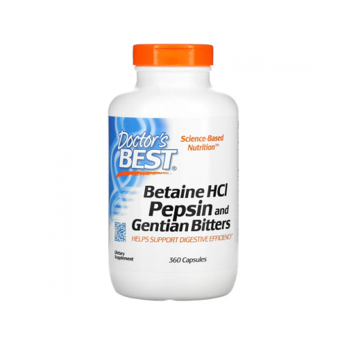 Бетаин с Пепсин и Жълта Тинтява 360 капсули / Betain HCL Pepsin