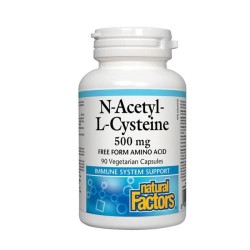 НАТУРАЛ ФАКТОРС N - АЦЕТИЛ / L - ЦИСТЕИН капсули 90 броя /  N - ACETIL- L- CYSTEINE