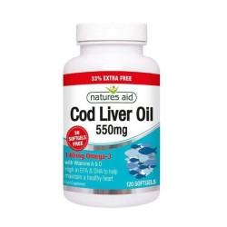 МАСЛО ОТ ЧЕРЕН ДРОБ НА ТРЕСКА капсули 550 мг. 120 броя /  COD LIVER OIL