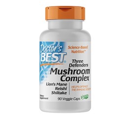 ДОКТОР'С БЕСТ ГЪБИ КОМПЛЕКС капсули 90 броя / DOCTORS BEST THREE DEFENDERS MUSHROOM COMPLEX