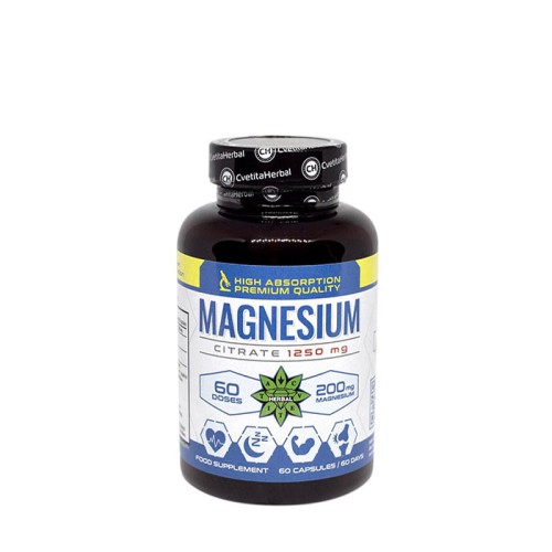 МАГНЕЗИЕВ ЦИТРАТ капсули 200 мг. 60 броя / HERBAL MAGNESIUM CITRATE