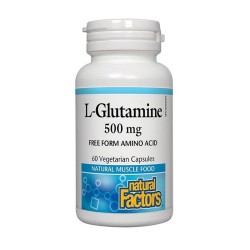 НАТУРАЛ ФАКТОРС L-ГЛУТАМИН капсули 500 мг. 90 броя /  L-GLUTAMINE capsules
