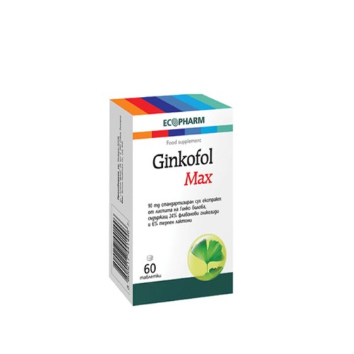 ГИНКОФОЛ МАКС таблетки 90 мг. 60 броя / ECOPHARM GINCOFOL MAX