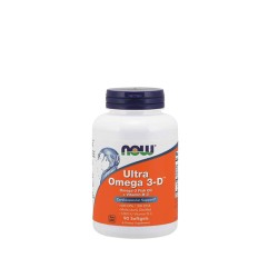 НАУ ФУДС УЛТРА ОМЕГА 3-D РИБЕНО МАСЛО дражета 90 броя /  ULTRA OMEGA 3 - D FISH OIL