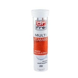 МУЛТИВИТАМИНИ + БИОТИН ефервесцентни таблетки 20 броя / DR. FREI MULTIVITAMINS + BIOTIN effervescent tablets