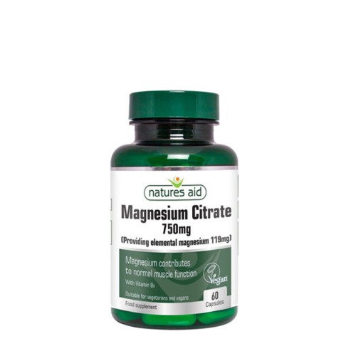 МАГНЕЗИЕВ ЦИТРАТ + ВИТАМИН B6 капсули 60 броя /  MAGNESIUM CITRATE + VITAMIN B6