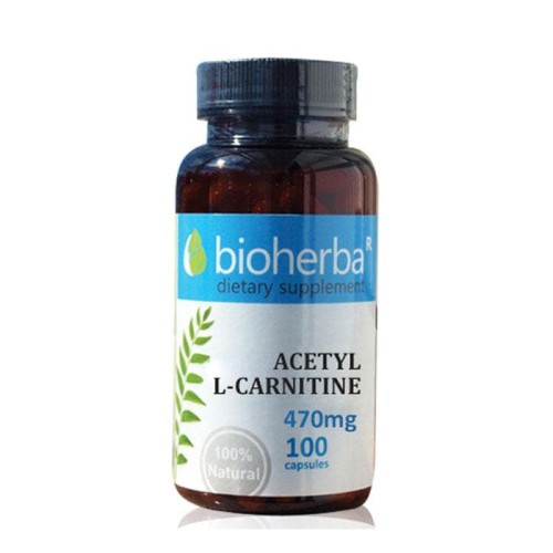 АЦЕТИЛ Л-КАРНИТИН БИОХЕРБА капсули 470 мг. 100 броя /  ACETYL L-CARNITINE