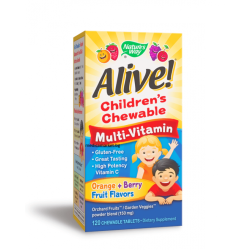 ALIVE CHILDREN'S CHEWABLE MULTI-VITAMIN ДЪВЧАЩИ МУЛТИВИТАМИНИ ЗА ДЕЦА 120 табл.