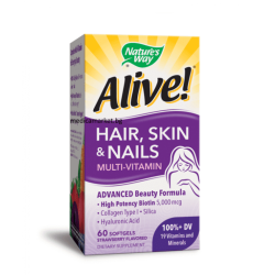 NATURE'S WAY ALIVE КОСА, КОЖА И НОКТИ 1040 мг. 60 софтгел капс.