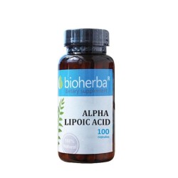 БИОХЕРБА АЛФА ЛИПОЕВА КИСЕЛИНА капсули 200 мг. 100 броя /  ALPHA LIPOIC ACID