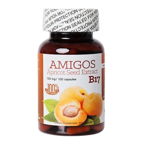 АМИГОС Б17 - ЕКСТРАКТ ОТ КАЙСИЕВИ ЯДКИ капсули 100 мг. 100 броя / AMIGOS B17 (APRICOT SEED EXTRACT)