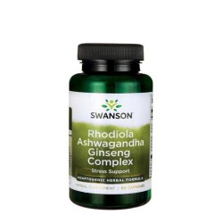 СУОНСЪН РОДИОЛА, АШВАГАНДА И ЖЕНШЕН КОМПЛЕКС капсули 60 броя /  RHODIOLA ASHWAGANDHA GINSENG COMPLEX