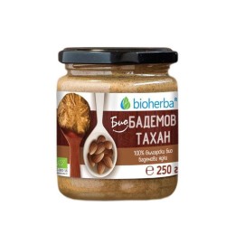 БИО БАДЕМОВ ТАХАН ОТ 100 % БЪЛГАРСКИ БИО БАДЕМОВИ ЯДКИ 250 гр. /  ALMOND TAHINI FROM 100 % BULGARIAN ALMONDS