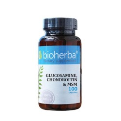 БИОХЕРБА ГЛЮКОЗАМИН, ХОНДРОИТИН И МСМ капсули 100 броя /  GLUCOSAMINE, CHONDROITUN & MSM
