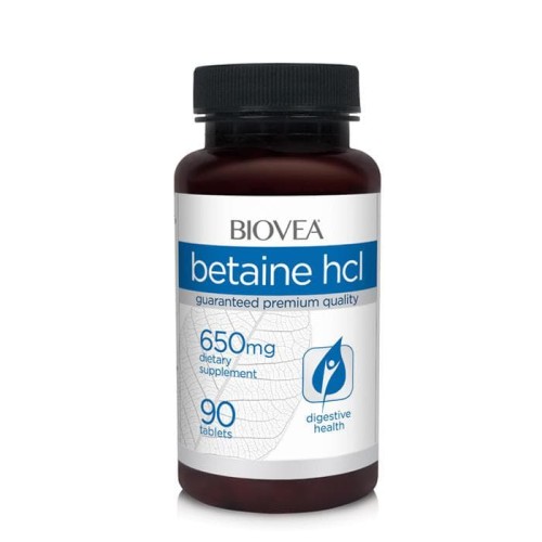 БИОВЕА БЕТАИН HCL таблетки 650 мг. 90 броя /  BETAINE HCL