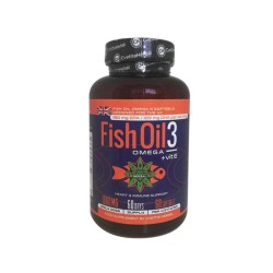 ОМЕГА 3 + ВИТАМИН Е капсули 60 броя / FISH OIL 3 OMEGA 3 + VITAMIN E  HERBAL
