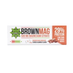 ПРОТЕИНОВ БАР С БАДЕМИ БРАУНМАГ 60 гр. 1 брой /  HERBAL BROWNMAG PROTEIN BAR WITH CHOCO ALMOND FLAVOR