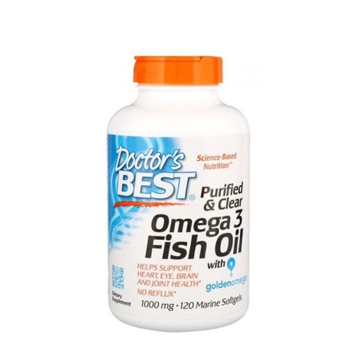 ДОКТОР'С БЕСТ ОМЕГА 3 РИБЕНО МАСЛО капсули 1000 мг. 120 броя /  PURIFIED & CLEAR OMEGA 3 FISH OIL