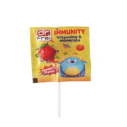 ИМЮНИТИ БЛИЗАЛКА С ВИТАМИНИ И МИНЕРАЛИ С ВКУС НА ЯГОДА / DR. FREI IMMUNITY VITAMINS & MINERALS STRAWBERRY LOLLYPOP