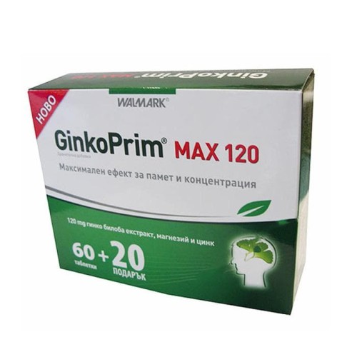 ГинкоПрим Макс 120 мг 60+20 таблетки /  GinkoPrim Max