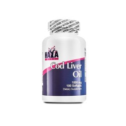 ХАЯ ЛАБС РИБЕНО МАСЛО ОТ ЧЕРЕН ДРОБ НА ТРЕСКА дражета 1000 мг. 100 броя /  COD LIVER OIL