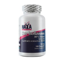 ХАЯ ЛАБС СОЕВИ ИЗОФЛАВОНИ 80% ЕКСТРАКТ капсули 100 мг. 100 броя /  SOY ISOFLAVONES 80% EXTRACT