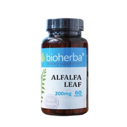 ЛИСТ ЛЮЦЕРНА БИОХЕРБА капсули 200 мг. 60 броя /  ALFALFA LEAF