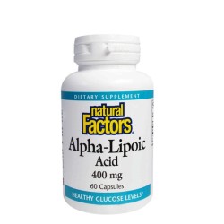 НАТУРАЛ ФАКТОРС АЛФА ЛИПОЕВА КИСЕЛИНА капсули 400 мг. 60 броя /  ALPHA - LIPOIC ACID