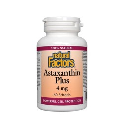 НАТУРАЛ ФАКТОРС АСТАКСАНТИН ПЛЮС капсули 4 мг. 60 броя /  ASTAXANTHIN PLUS