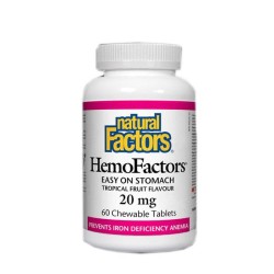 НАТУРАЛ ФАКТОРС ХЕМОФАКТОРС дъвчащи таблетки 20 мг. 60 броя /  HEMOFACTORS