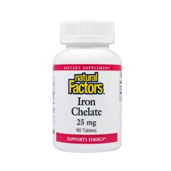 НАТУРАЛ ФАКТОРС ЖЕЛЯЗО таблетки 25 мг. 90 броя /  IRON CHELATE