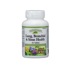 НАТУРАЛ ФАКТОРС БЯЛ ДРОБ, БРОНХИ И СИНУСИ таблетки 45 броя /  LUNG BRONCHIAL AND SINUS HEALTH