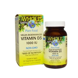 НАТУРАЛ ФАКТОРС ВИТАМИН D3 ВЕГАН 1000 IU капсули 90 броя /  VEGAN BIOENHANCED VITAMIN D3