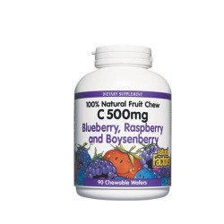 НАТУРАЛ ФАКТОРС ВИТАМИН Ц дъвчащи таблетки 500 мг. 90 броя /  VITAMIN C