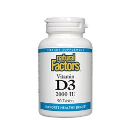 НАТУРАЛ ФАКТОРС ВИТАМИН D3 2000 IU таблетки 90 броя /  VITAMIN D3 2000 IU