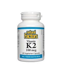 НАТУРАЛ ФАКТОРС ВИТАМИН К2 100 мкг. капсули 60 броя /  VITAMIN K2