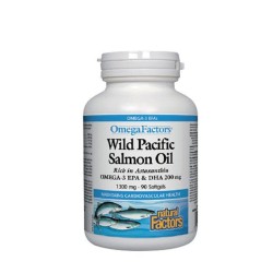 НАТУРАЛ ФАКТОРС ДИВА ТИХООКЕАНСКА СЬОМГА капсули 90 броя /  WILD PACIFIC SALMON OIL