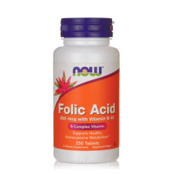 NOW FOODS FOLIC ACID 800 мкг. (with Vitamin B-12) 250 табл.