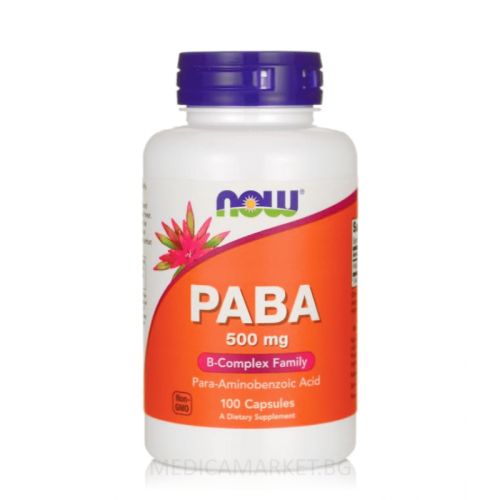 NOW FOODS PABA 500 мг. 100 капс.