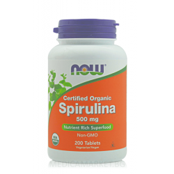 NOW FOODS ORGANIC SPIRULINA 500 мг. 200 табл.