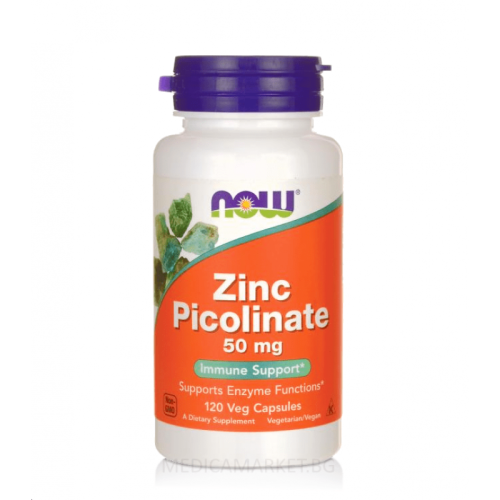 NOW FOODS ZINC PICOLINATE 50 мг. 60 капс.