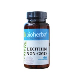 БИОХЕРБА ЛЕЦИТИН БЕЗ ГМО капсули 1200 мг. 60 броя /  LECITHIN NON-GMO