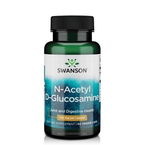 SWANSON N-АЦЕТИЛ D-ГЛЮКОЗАМИН (N-A-G) 750 мг. 60 капс.