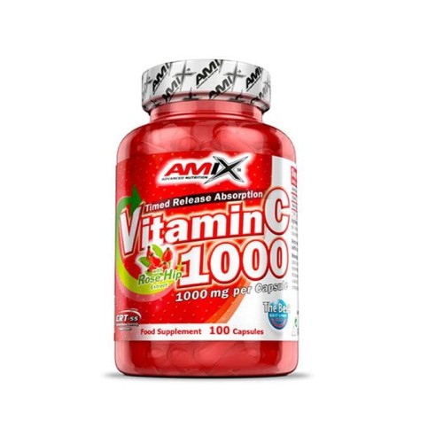 АМИКС ВИТАМИН Ц + ШИПКА капсули 1000 мг. 100 броя /  VITAMIN C + ROSE HIP